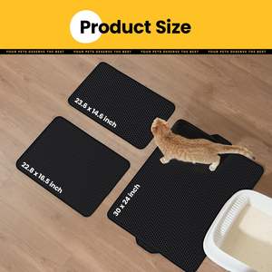 Eco Friendly Double Layer Colored Floor Non-slip Eva Waterproof for <b>Cats</b> Sand Trapping Tray <b>Mat</b> Pet <b>Cat</b> Litter Box <b>Mat</b> - Product Image 2