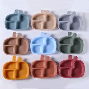 Silicone Baby Dinner Plate with Suction Cup Food Grade Kidsren's Separated Meal Bowl <b>Set</b> Integrated <b>Lunch</b> Boxes - Product Image 2