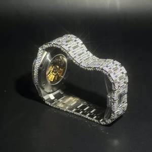Relógio Clássico Hip Hop Iced Out Personalizado com Diamantes VVS em Aço Inoxidável Automático que Passa no Teste de Diamante - Product Image 6
