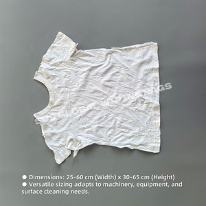 Trapos de Camiseta Blancos Reciclados con Alto Contenido de Algodón, Cortados en Piezas, 100% Algodón, Absorción de Aceite, Limpieza Industrial - Product Image 3