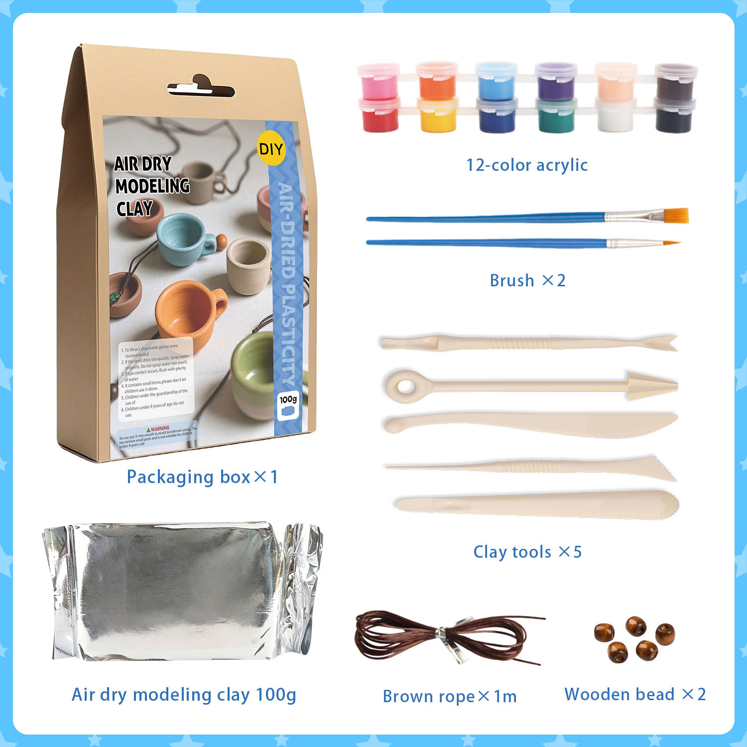 Air-Dried Clay DIY Kit Style 1