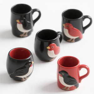 <span class=keywords><strong>Tazza</strong></span> in Ceramica Black Redstart 12OZ - Design per Amanti degli Uccelli, Dipinta a Mano, Adatta al Microonde, Nuova - Product Image 2