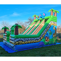 Gran oferta, parque de animales de la jungla, Tobogán inflable de doble carril, Tobogán seco para alquiler de fiestas