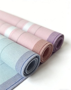 Pañuelos de bolsillo vintage de 29*29 cm, teñidos con hilo, de algodón suave a rayas, pequeños pañuelos para mujer y niños, venta al por mayor de fabricante chino - Product Image 4