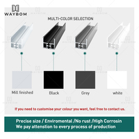 Waybom slim 3 pistes fenêtre coulissante anodisé aluminium industriel 6063 profilé en aluminium cadre de verrouillage de fenêtre coulissante
