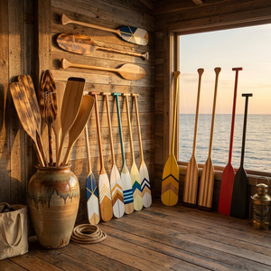 Pagaia in Legno Decorativa Personalizzata Fai-da-Te 120cm per Canoa e Barca Drago, Remo in Legno per Barca a Remi - Product Image 4