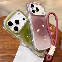 Coque IMD magnétique dégradée pour iPhone 17 Air 16 Pro Max, étui de luxe antichoc en TPU et PC effet bonbon