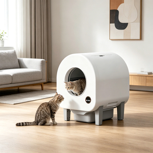 กระบะทรายแมวอัตโนมัติแบบปิดผนึก ยี่ห้อ Private Label รุ่น Kedi Tuvaleti ป้องกันฝุ่น รูปทรงวงรี อุปกรณ์ทำความสะอาดสัตว์เลี้ยง - Product Image 1