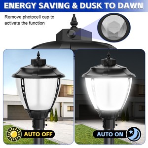 LED Garden & Street IP65 Post Top Light 60-200W AC Aluminum Outdoor Backyard Dusk to Dawn 5-Year Warranty ETL DLC - Product Image 5
