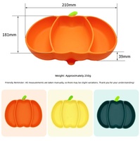 Assiette à dîner pour bébé en silicone en forme de citrouille d'Halloween avec ventouse pliable
