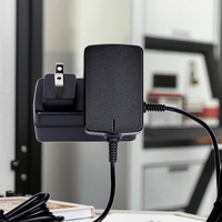 Chargeur mural 12V 2A DC avec prise UK/US/CN, adaptateur secteur AC/DC, câble de 1 m, matériau PC, lumière LED, certifié ROHS, 24W pour ordinateur portable
