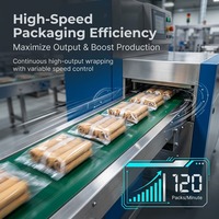 Volledig automatische horizontale flowpackmachine voor ijsjes, mango's, fruitlollies en ijslolly's in zakjes met filmcoatingfunctie