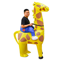 Disfraz de jirafa inflable de actuación para adultos de Halloween, trajes de paseo para fiestas para reuniones festivas