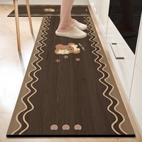 Alfombra de Cocina Antideslizante de Lujo Ligero, Impermeable, Resistente a Manchas y Aceite, para Decoración del Suelo de la Cocina del Hogar