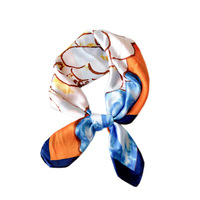 Nouvelle haute qualité jasmin pivoine fleur motif écharpe en gros mode soie-comme les femmes 70 Satin foulards carrés