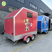 Remorque mobile entièrement équipée pour le lavage des chiens, remorque de salon de toilettage pour animaux de compagnie sur mesure