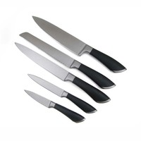 Ensemble de couteaux de cuisine à manche forgé avec bloc de couteaux en bois 6PCS