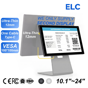 Monitor Táctil de Segunda Pantalla POS de 10.1 Pulgadas, Tecnología de Unión Óptica G+G, 400 Nits, Soporte para Pantalla Táctil para Comercio Minorista, Tecnología de Unión Óptica (G+G F - Product Image 1