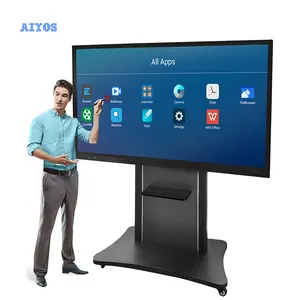 Fabrika fiyat 75 inç 4K ekran okul sınıf öğretim interaktif akıllı beyaz tahta parmak dokunmatik Panel Eletronic beyaz tahta TV