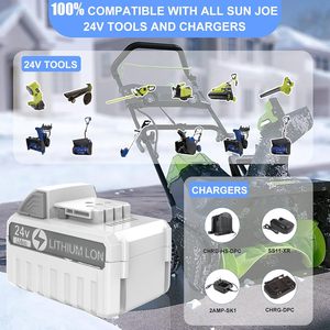 עבור שלג joe <span class=keywords><strong>24v</strong></span> חבילת החלפת סוללה ליתיום נטענת 6.0ah קיבולת גבוהה כלי כוח עמיד - Product Image 4