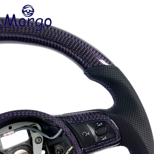 Accesorios Interiores para Automóviles, Volante de Cuero Perforado de Fibra de Carbono Morado Personalizado para <span class=keywords><strong>Audi</strong></span> TT TTS TTRS R8 V8 <span class=keywords><strong>V10</strong></span> - Product Image 3
