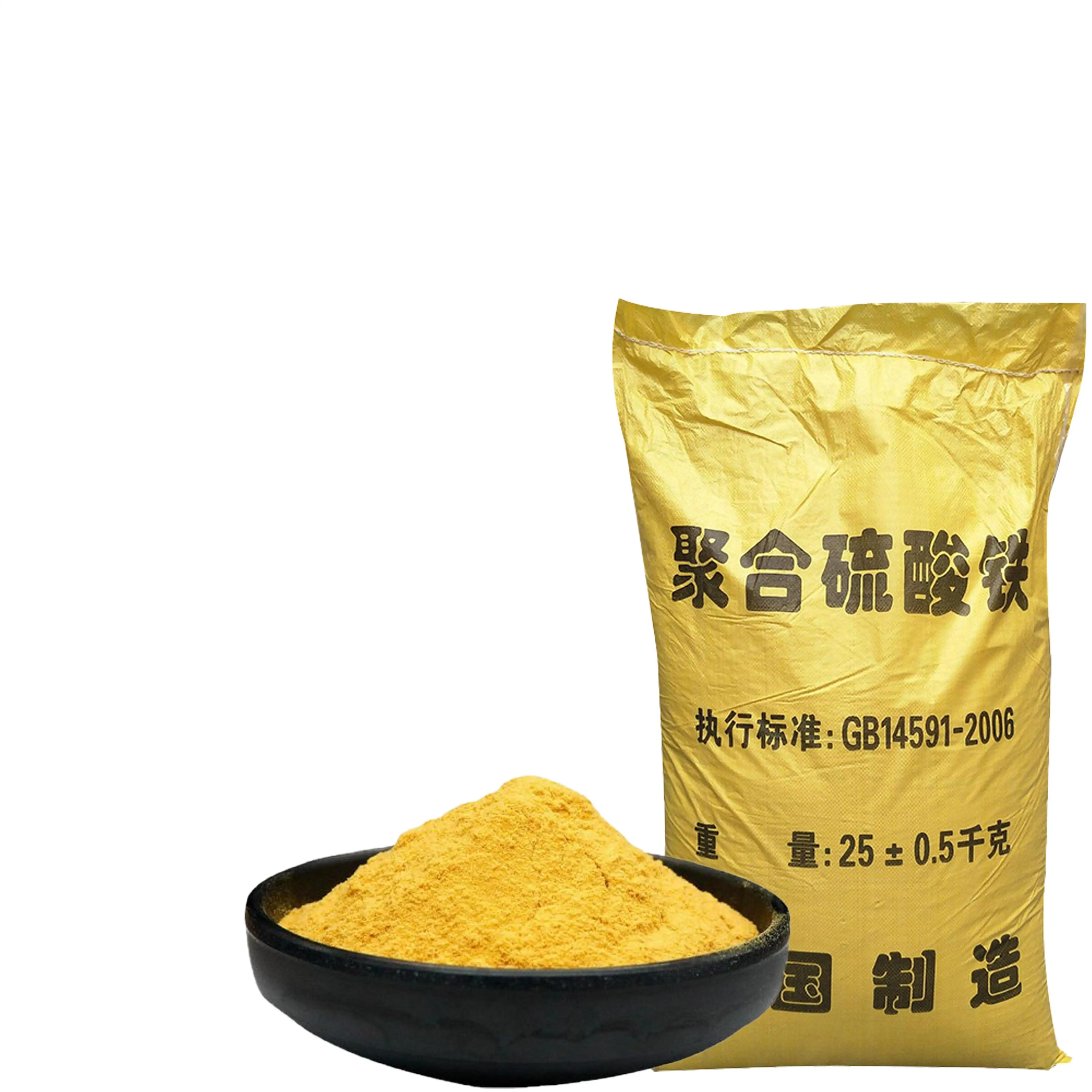 Kaufen Sie chinesische Lieferanten hochreines Polyfer-Sulfat/Poly-Eisen-Sulfat PFS für die Abwasserbehandlung