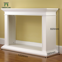 Meuble TV de style américain avec foyer, cadre de cheminée autoportant moderne en bois blanc Hampton