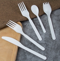 Offre Spéciale : Ensemble de Couverts Jetables Biodégradables en Amidon de Maïs (Couteau, Fourchette, Cuillère) – Compostables