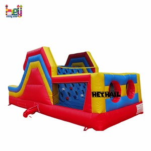 Parcours d'obstacles gonflable pour enfants avec toboggan, tunnel, mur d'escalade, jeu sportif pour fête de jardin - Product Image 2