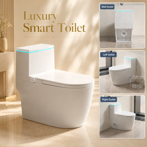 Vente en gros usine WC intelligent monobloc avec bidet intégré, télécommande, <span class=keywords><strong>chasse</strong></span> automatique, siège chauffant, sortie arrière et vidange murale - Product Image 1