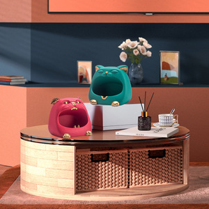 Porte-clés en forme de chat porte-bonheur, porte-papeterie en plastique, décoration de bureau, cadeau pour le salon - Product Image 4