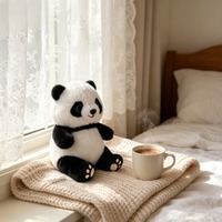 Lindo Peluche de Panda Regordete, Relleno de Algodón PP Súper Suave, ODM para Cumpleaños de Niños, Animal de Peluche con Peso