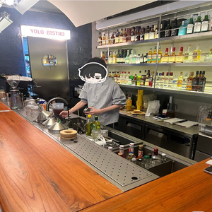 Freestanding <b>Stainless</b> <b>Steel</b> Mixing Station Anti-corrosion with Ice <b>Bin</b> and Cutting Board for Restaurant Catering - Product Image 5