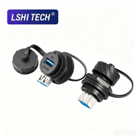 Connecteur de montage sur panneau étanche IP67 M25 USB 3.0 avec boîtier en nylon et contacts en cuivre