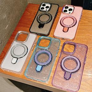เคสโทรศัพท์ตั้งได้มีห่วงแม่เหล็กกากเพชรส่องแสงเป็นประกายวิบวับสำหรับ iPhone 14 15 16 PRO MAX 16E พร้อมขายึด - Product Image 6