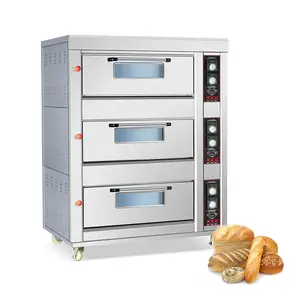 Automatic 3 deck bread oven gas oven baking tandoor oven mini pizza making machine