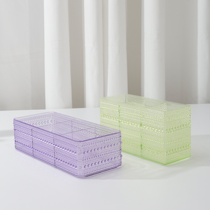 Moderna Scatola Portaoggetti in Plastica Salvaspazio e Resistente con Tre Scomparti Multifunzionale per <span class=keywords><strong>Organizzazione</strong></span> del Tavolo da Toeletta - Product Image 6