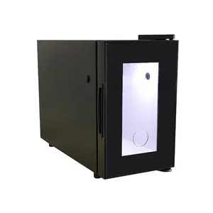 Meisda SC08A Mini refrigerador elétrico portátil para bebidas 8L, equipamento de refrigeração com porta de vidro para café