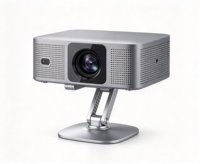Projecteur LED Mini à Courte Portée avec Prise en Charge 4K, Android 14, 6000 Lumens et Correction Automatique de la Distorsion Trapézoïdale pour Divertissement Intérieur