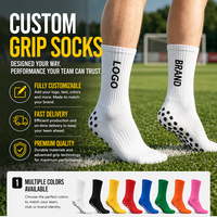 Chaussettes de football mi-mollet blanches personnalisables avec logo, antidérapantes à points, respirantes et rembourrées pour équipes sportives