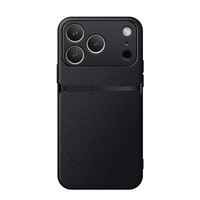 Étui en cuir souple de style professionnel pour iPhone 13 14 15 16 Pro Max 17 Air, housse de téléphone antichoc avec sac OPP