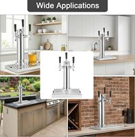 Tour de distribution de bière à 3 robinets pour Kegerator avec bac de récupération des brassins en acier inoxydable, pièces de Kegerator et bac de récupération des brassins pour brassage maison