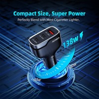 Pengisi Daya Cepat 138W Tipe C USB untuk Mobil 12-24V QC18W PD30W PD100W Multi-Protokol Pengisian Cepat Grosir Pabrik Kustomisasi