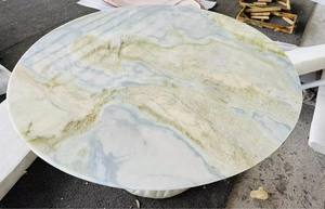 Marmo di onice blu con venature verdi casa Hotel bagno Vanity Top verde giada lastra di marmo lucido grande lastra di marmo - Product Image 3