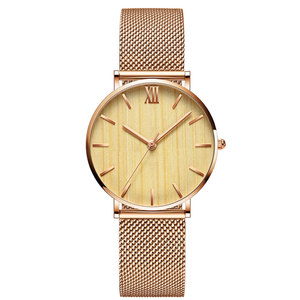 Classique décontracté bois visage cadran or rose bracelet mince montres femmes son et <span class=keywords><strong>sa</strong></span> montre reloj logo pointe personnaliser - Product Image 3
