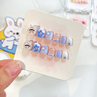 12 faux ongles roses miniatures 3D mignons pour enfants, design intégral, à presser, en ABS, pour petites filles
