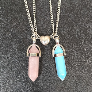 2 Pcs/set Colliers de couple magnétiques pour <span class=keywords><strong>amoureux</strong></span> Coeur Distance Pierre naturelle <span class=keywords><strong>Pendule</strong></span> Pendentif Collier Amitié - Product Image 5