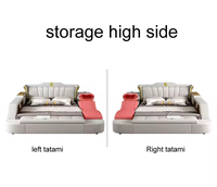 Lit double minimaliste moderne Lit tatami en cuir multifonctionnel Lit de massage intelligent électrique de luxe réglable avec étui