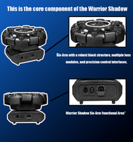Projecteur de scène à faisceau laser 6 bras durable avec effet de mouvement, contrôle DMX512, source LED pour DJ et club - Vente flash