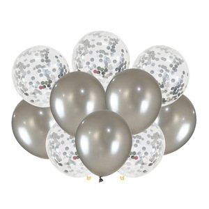 Ballons ronds transparents de 12 pouces en or rose et argent avec confettis et paillettes pour mariage et fête d'anniversaire - Product Image 2